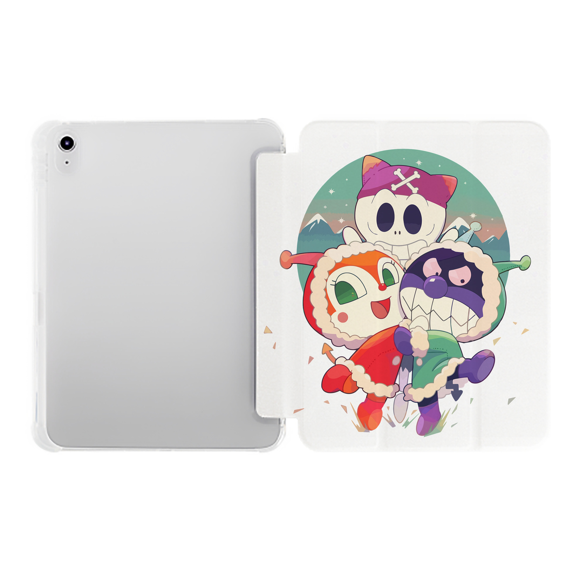 （画像用） アンパンマン Anpanman IPad ケース ペン収納付き 三つ折りスタンド PUレザー×シリコン 対応機種9.5/10.5/10.9インチ